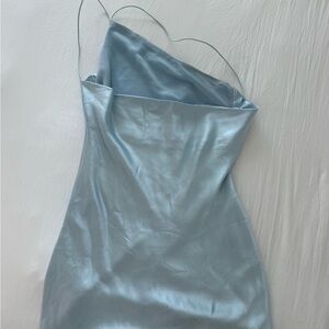 Elegant Blue Satin Dress